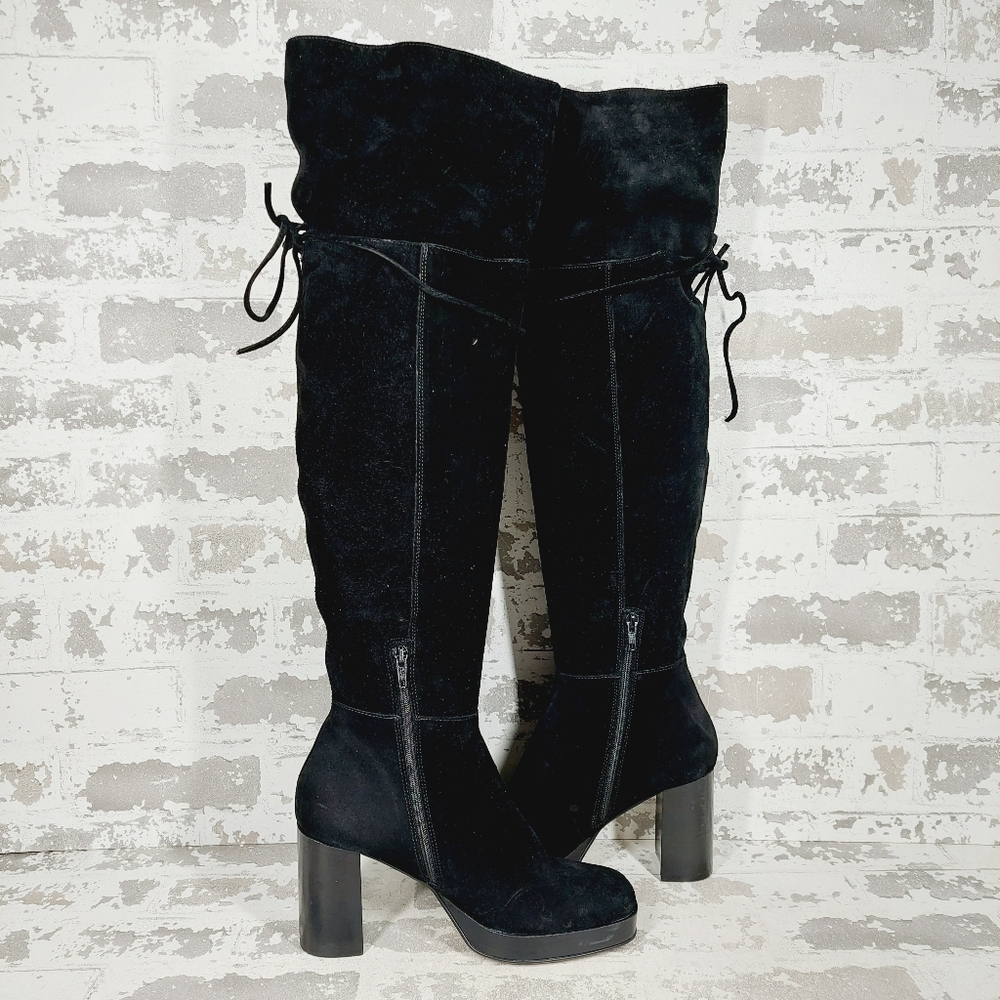 New FREE PEOPLE Suede Echo Platform Over The Knee Boots  C471 - Picture 3 of 15